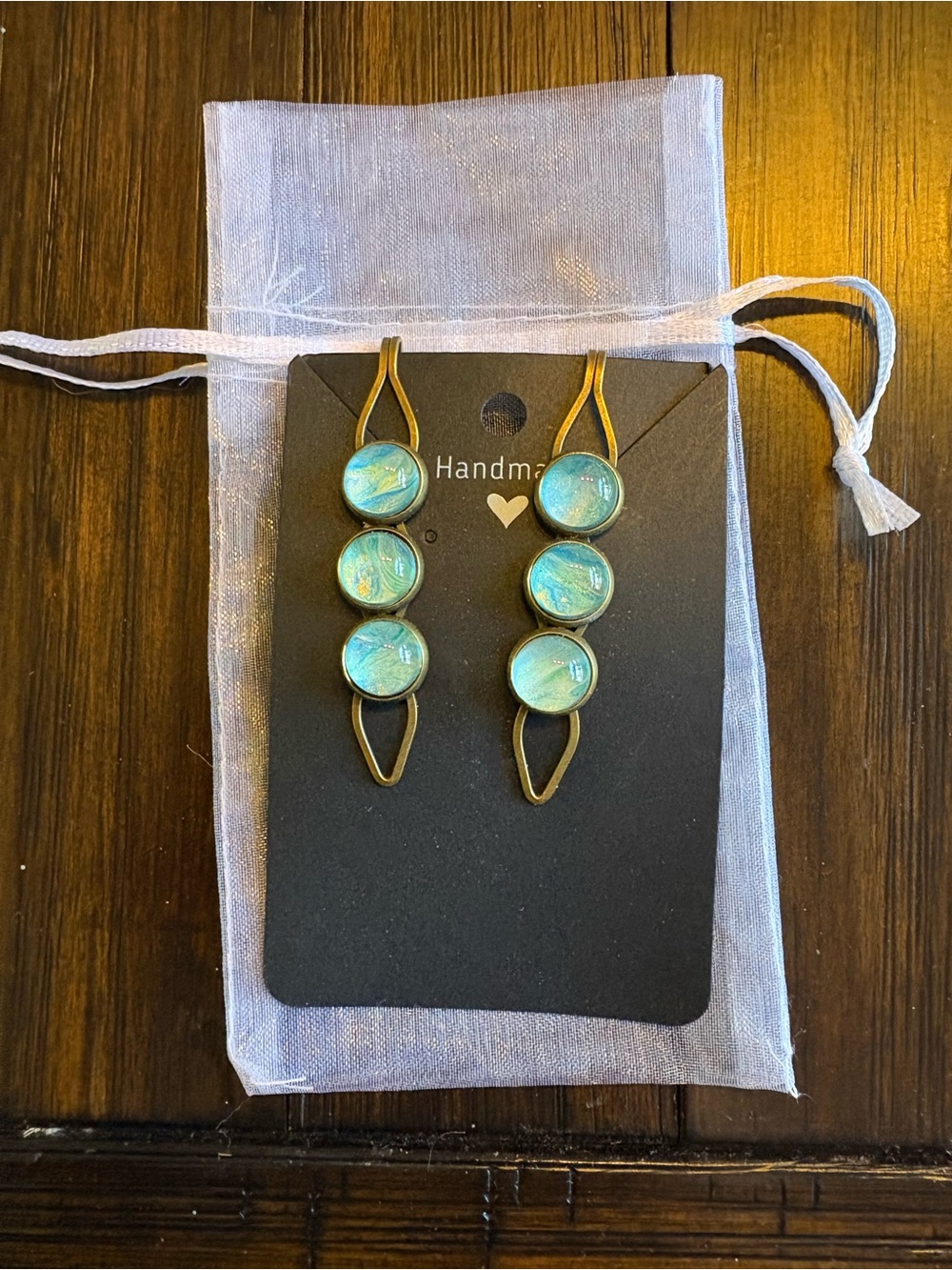 Handmade Aqua Blue Hair Clips